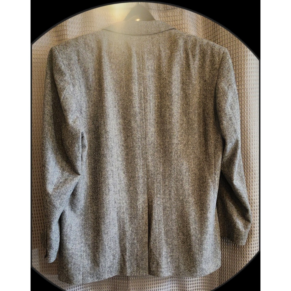 Mens Size 46 Regular Geoffrey Beene Wool and Camelhair Herringbone Blazer Jacket - Picture 2 of 8